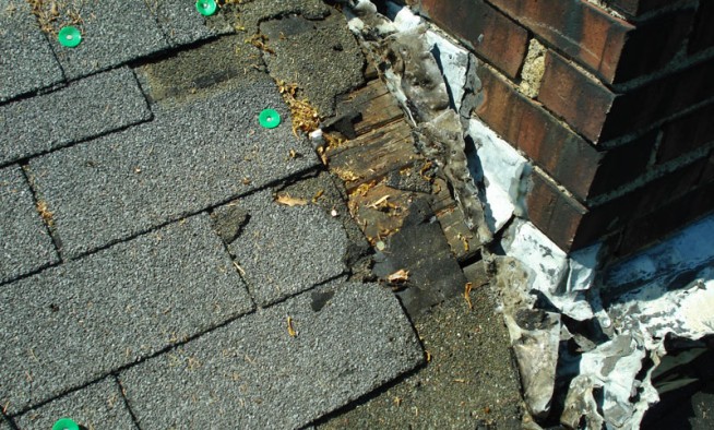This photo shows why the chimney was leaking.